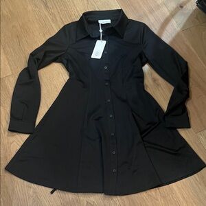 Sadie & Sage Elegant Black Button-Down Dress